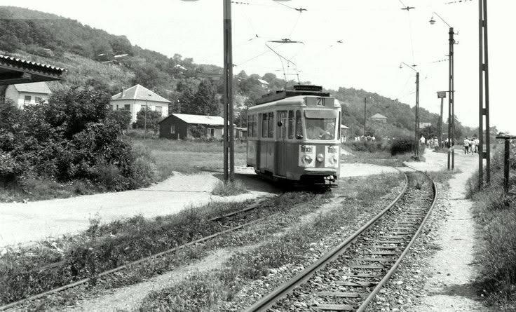 Tramvaj linije 21, okretište Dolje 1970-ih godina